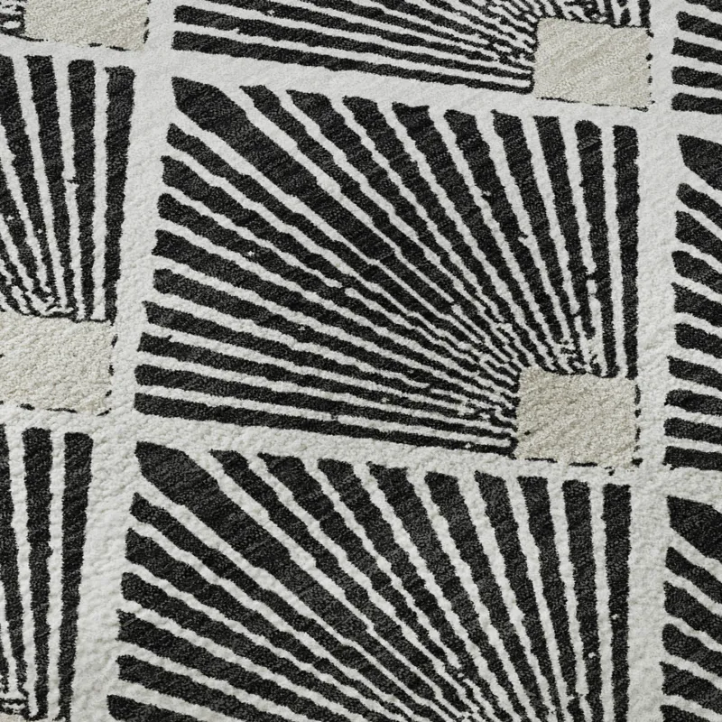 Luxury Washable Indoor/Outdoor The Reserve Black 5\' x 7\'6\" Rug