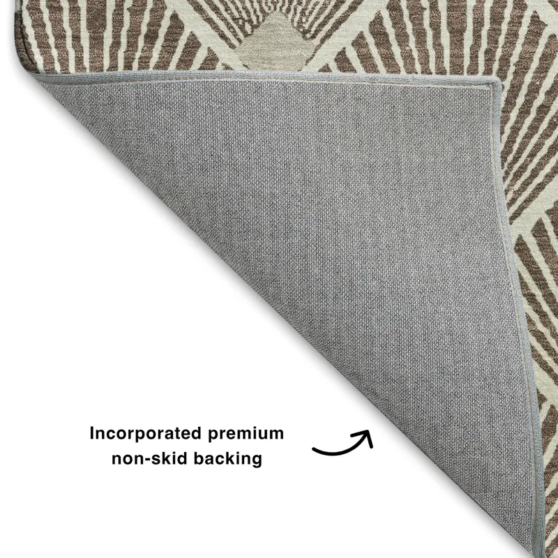 Luxury Washable Indoor/Outdoor The Reserve Brown 3\' x 5\' Rug