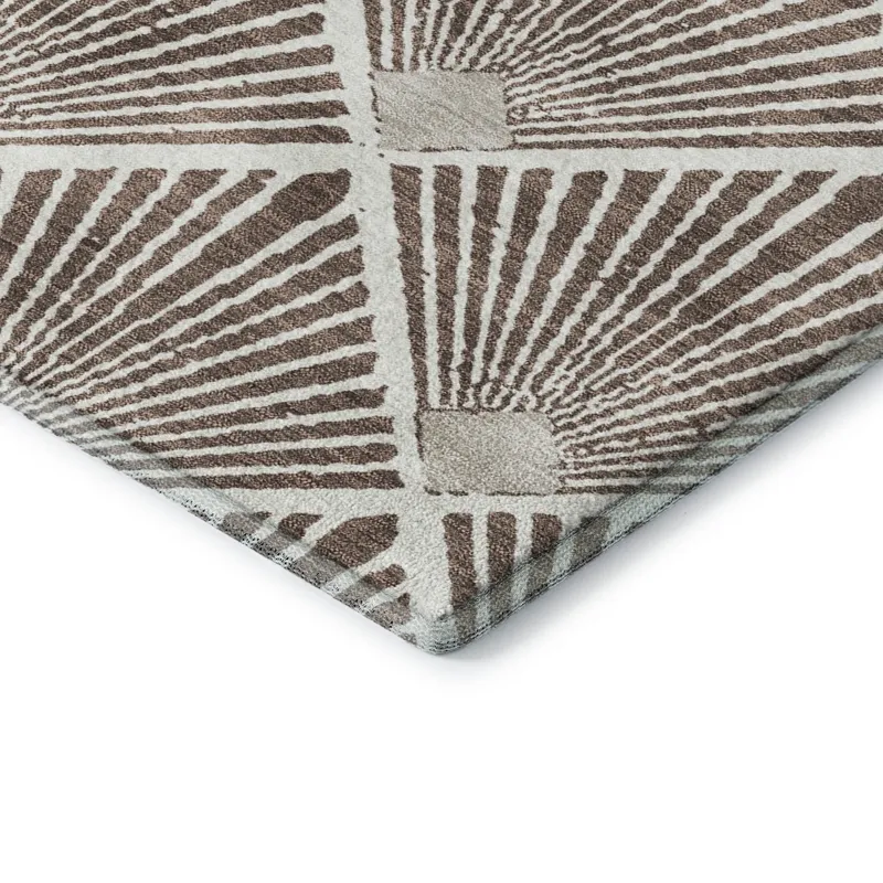 Luxury Washable Indoor/Outdoor The Reserve Brown 3\' x 5\' Rug
