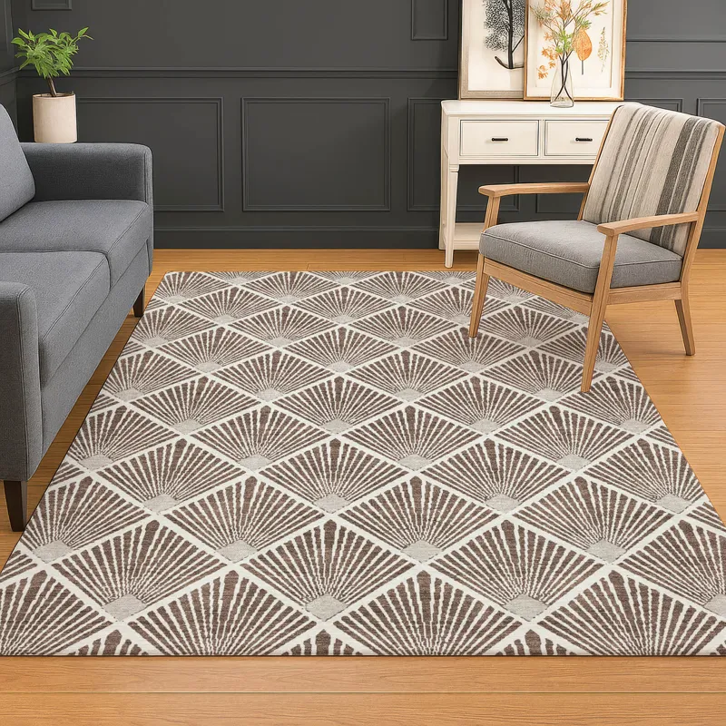 Luxury Washable Indoor/Outdoor The Reserve Brown 3\' x 5\' Rug