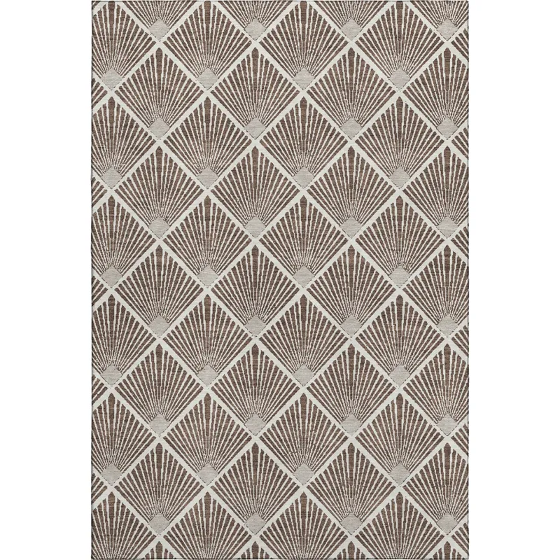 Luxury Washable Indoor/Outdoor The Reserve Brown 3\' x 5\' Rug