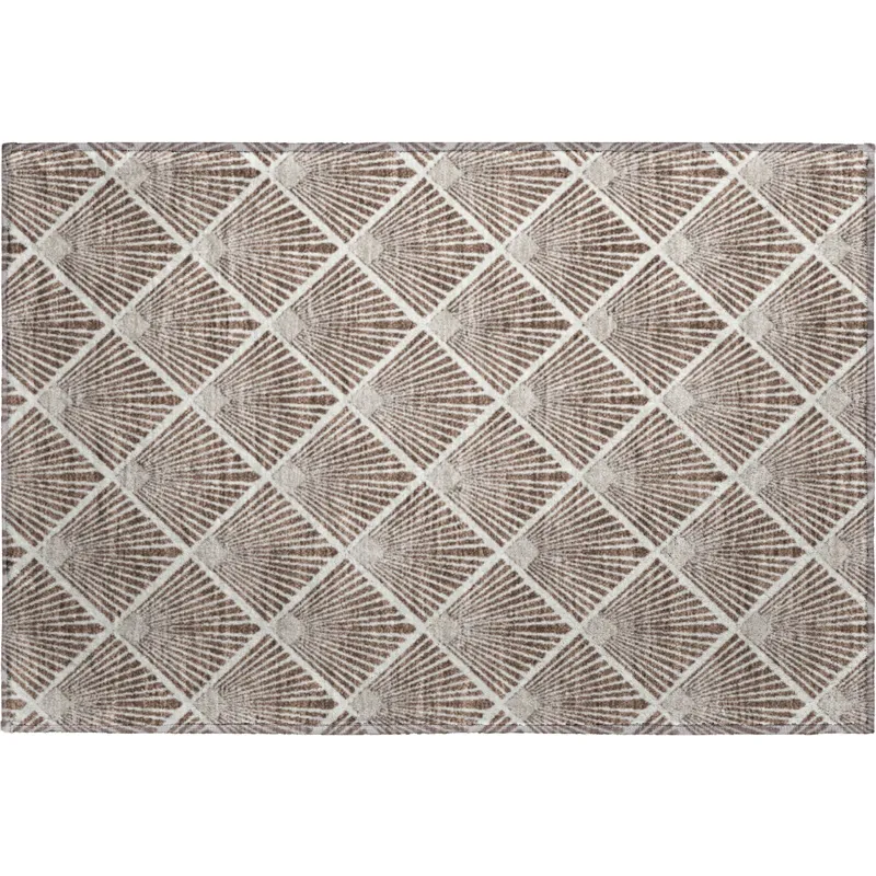 Luxury Washable Indoor/Outdoor The Reserve Brown 1\'8\" x 2\'6\" Rug