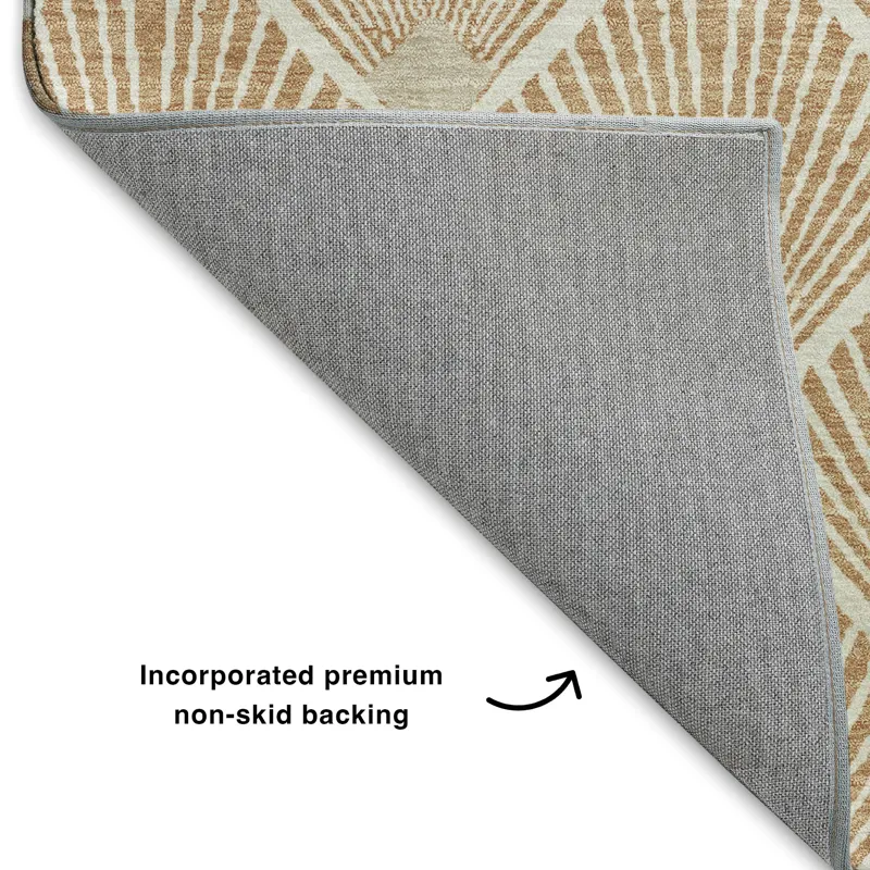 Luxury Washable Indoor/Outdoor The Reserve Copper 2\'3\" x 7\'6\" Runner Rug