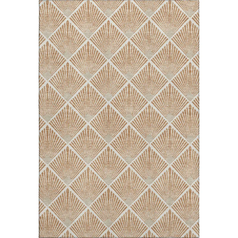 Luxury Washable Indoor/Outdoor The Reserve Copper 10\' x 14\' Rug