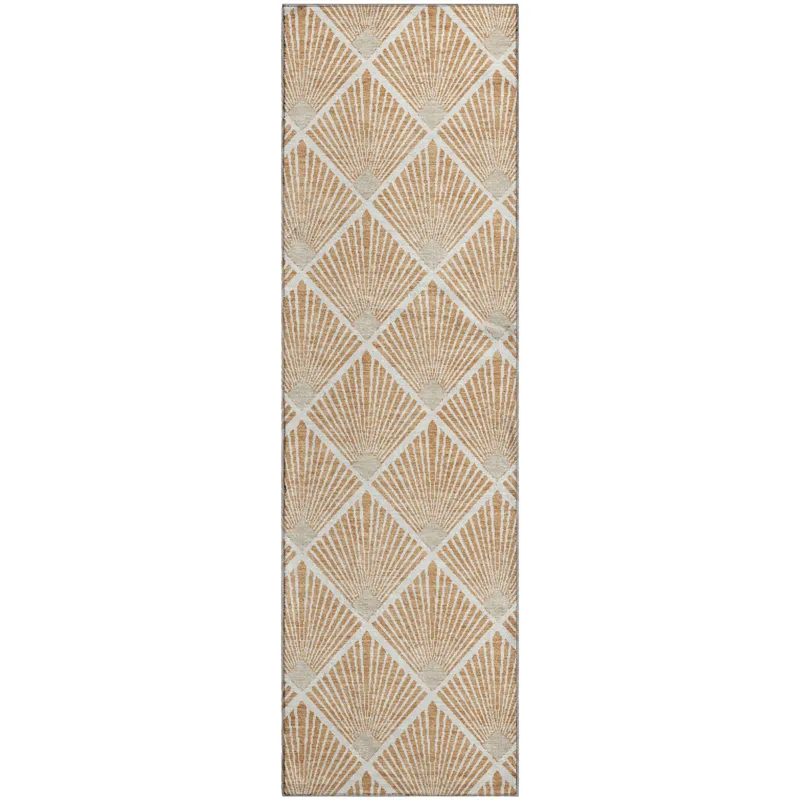 Luxury Washable Indoor/Outdoor The Reserve Copper 2\'3\" x 7\'6\" Runner Rug