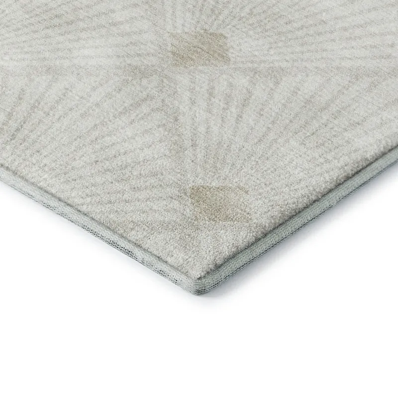 Luxury Washable Indoor/Outdoor The Reserve Ivory 8\' x 8\' Round Rug