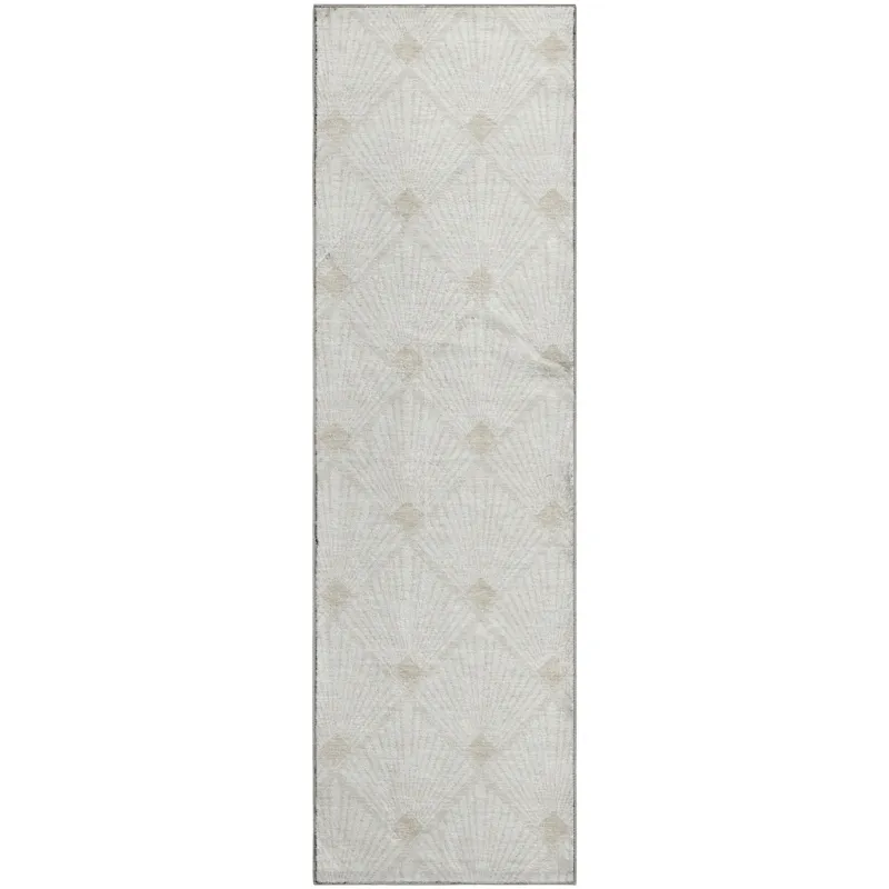 Luxury Washable Indoor/Outdoor The Reserve Ivory 2\'3\" x 7\'6\" Runner Rug