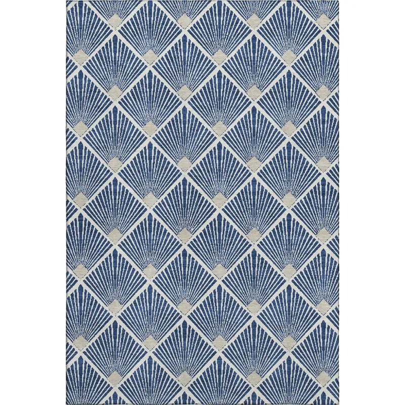 Luxury Washable Indoor/Outdoor The Reserve Navy 5\' x 7\'6\" Rug