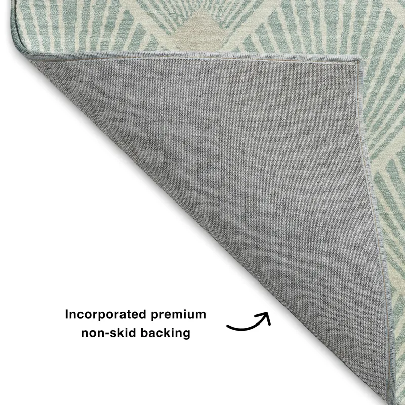 Luxury Washable Indoor/Outdoor The Reserve Seafoam 2\'3\" x 7\'6\" Runner Rug
