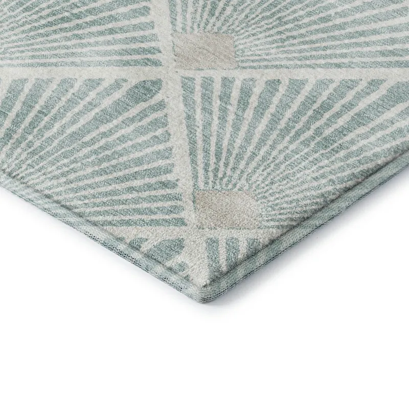 Luxury Washable Indoor/Outdoor The Reserve Seafoam 2\'3\" x 7\'6\" Runner Rug