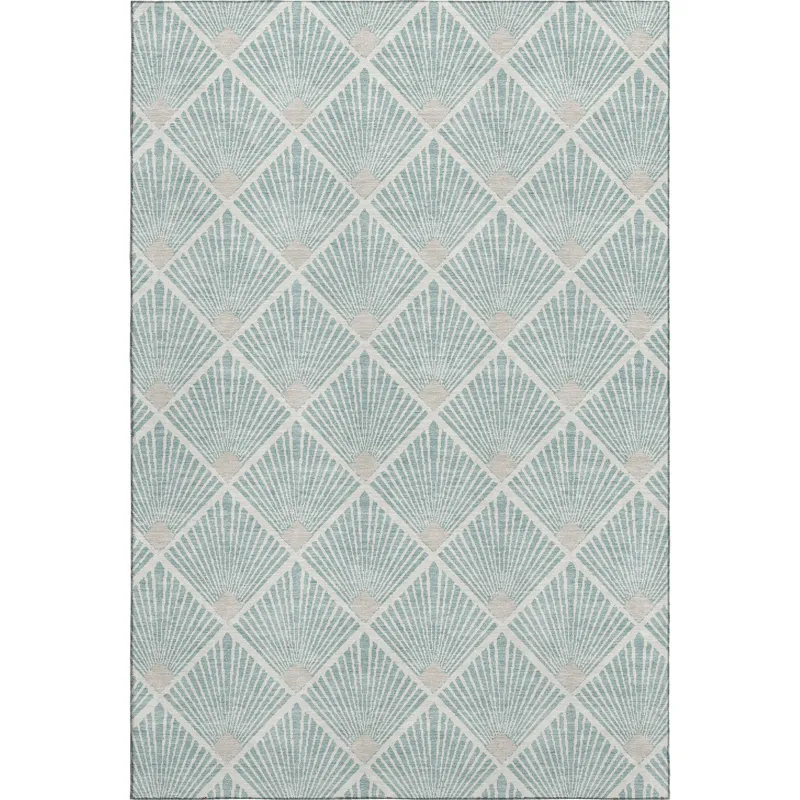 Luxury Washable Indoor/Outdoor The Reserve Seafoam 3\' x 5\' Rug