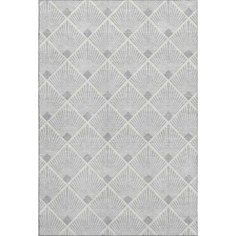 Luxury Washable Indoor/Outdoor The Reserve Silver 2\'6\" x 3\'10\" Rug
