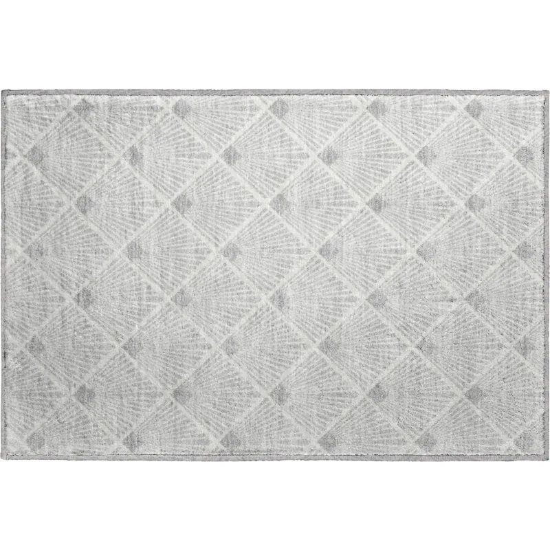 Luxury Washable Indoor/Outdoor The Reserve Silver 1\'8\" x 2\'6\" Rug