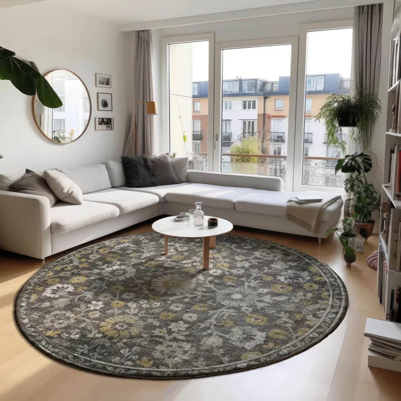 Tuscany Gray 6\' x 6\' Round Rug