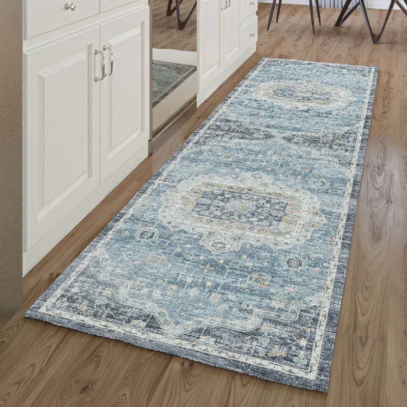 Tuscany Blue 2\'6\" x 8\' Runner Rug