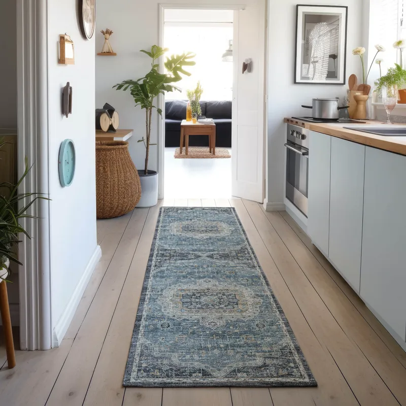 Tuscany Blue 2\'6\" x 8\' Runner Rug