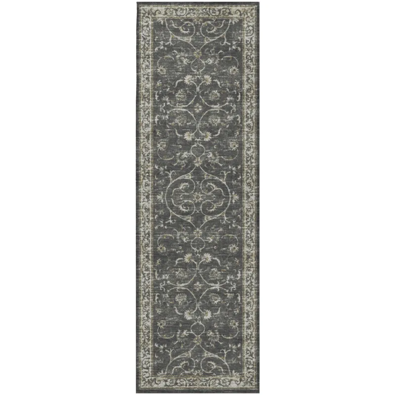 Tuscany Charcoal 2\'6\" x 10\' Runner Rug