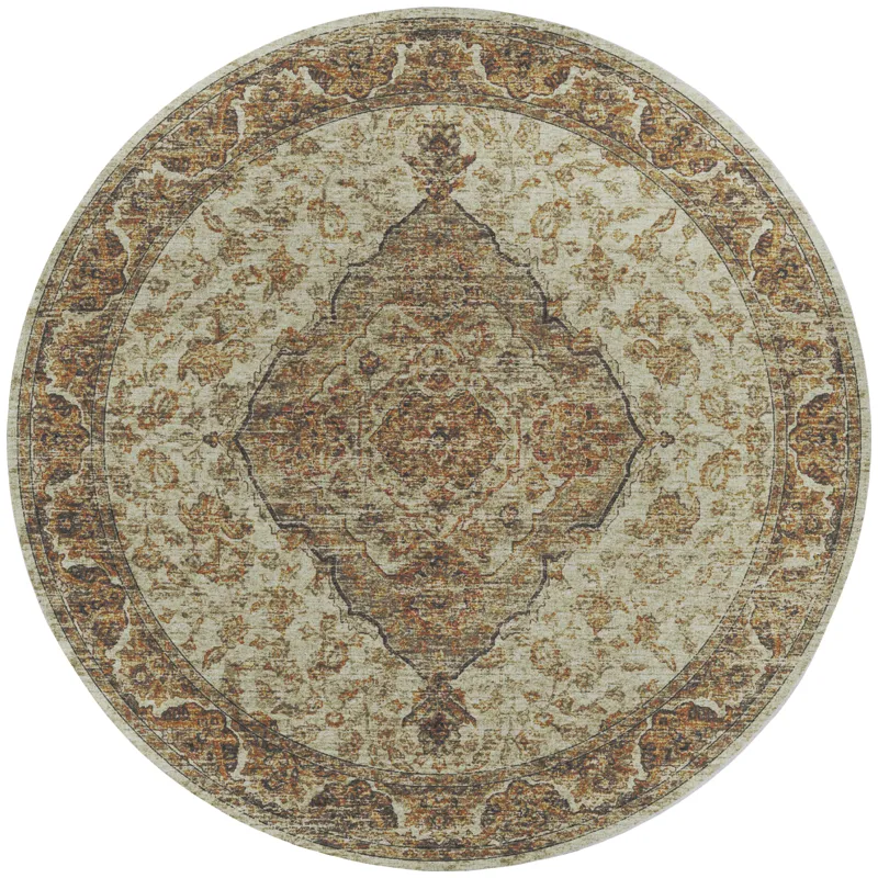 Tuscany Gold 8\' x 8\' Round Rug