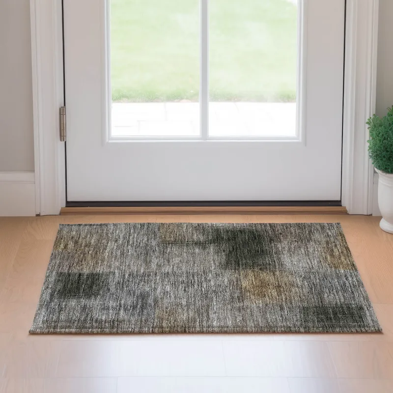 Luxury Washable Trevi Mocha 1\'8\" x 2\'6\" Rug