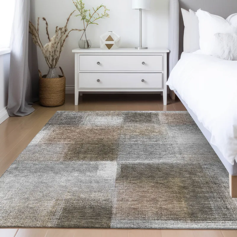 Luxury Washable Trevi Pewter 3\' x 5\' Rug