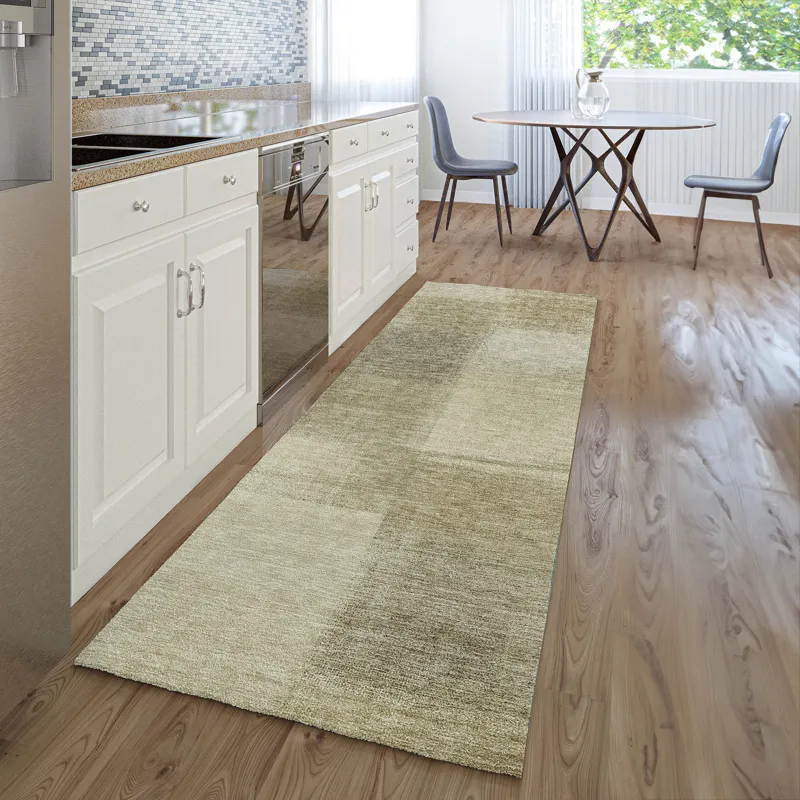 Luxury Washable Trevi Taupe 2\'3\" x 7\'6\" Runner Rug