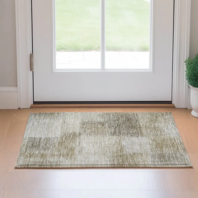 Luxury Washable Trevi Taupe 1\'8\" x 2\'6\" Rug