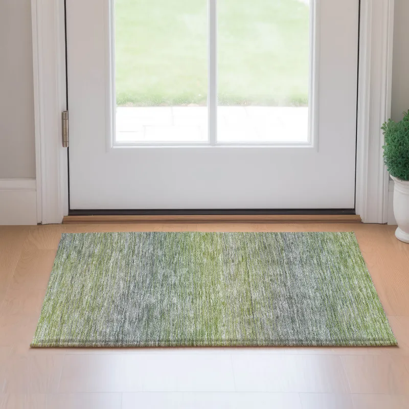 Luxury Washable Trevi Aloe 1\'8\" x 2\'6\" Rug