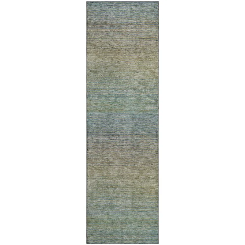 Luxury Washable Trevi Blue 2\'3\" x 7\'6\" Runner Rug