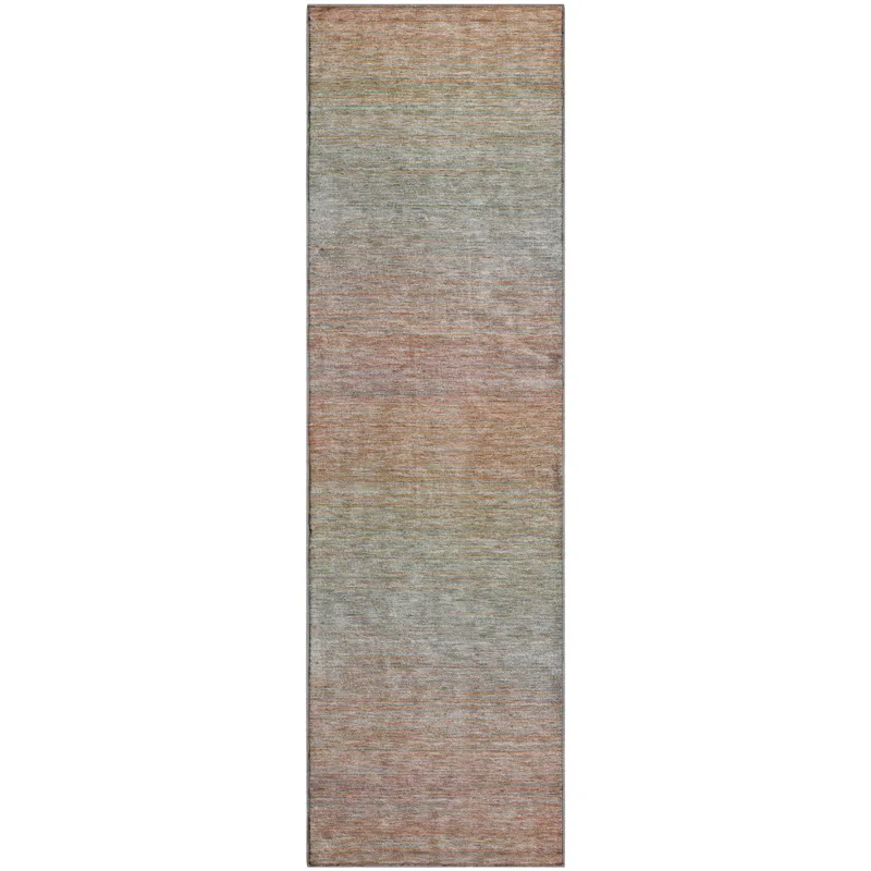 Luxury Washable Trevi Coral 2\'3\" x 7\'6\" Runner Rug