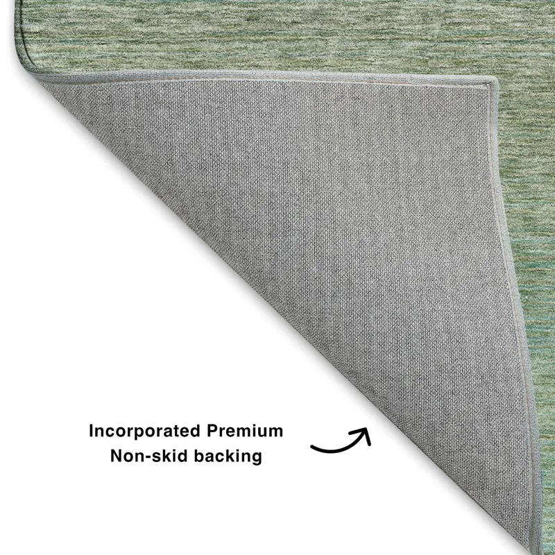 Luxury Washable Trevi Teal 1\'8\" x 2\'6\" Rug