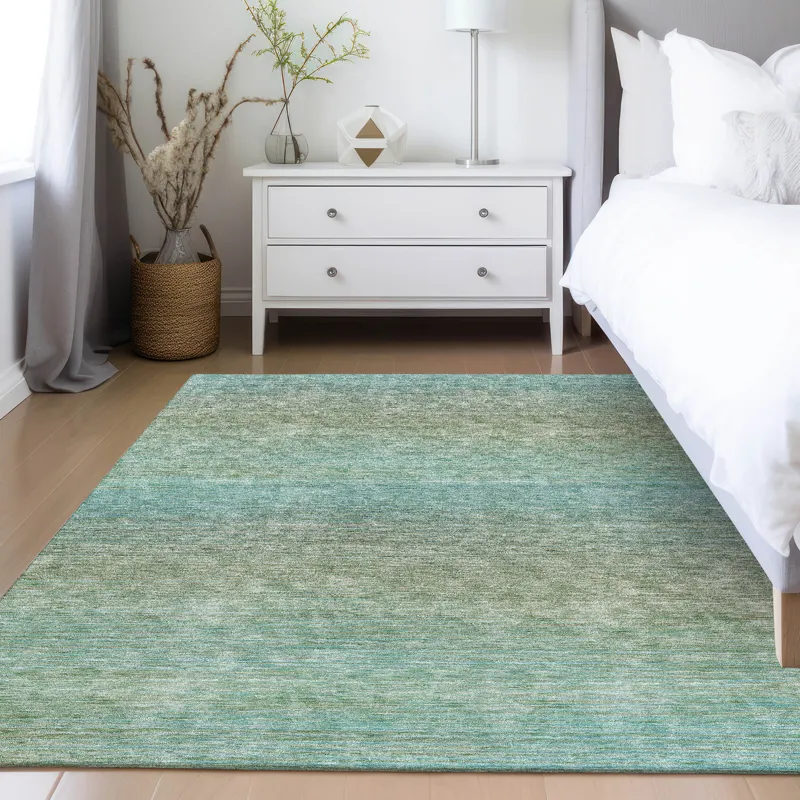 Luxury Washable Trevi Teal 10\' x 14\' Rug