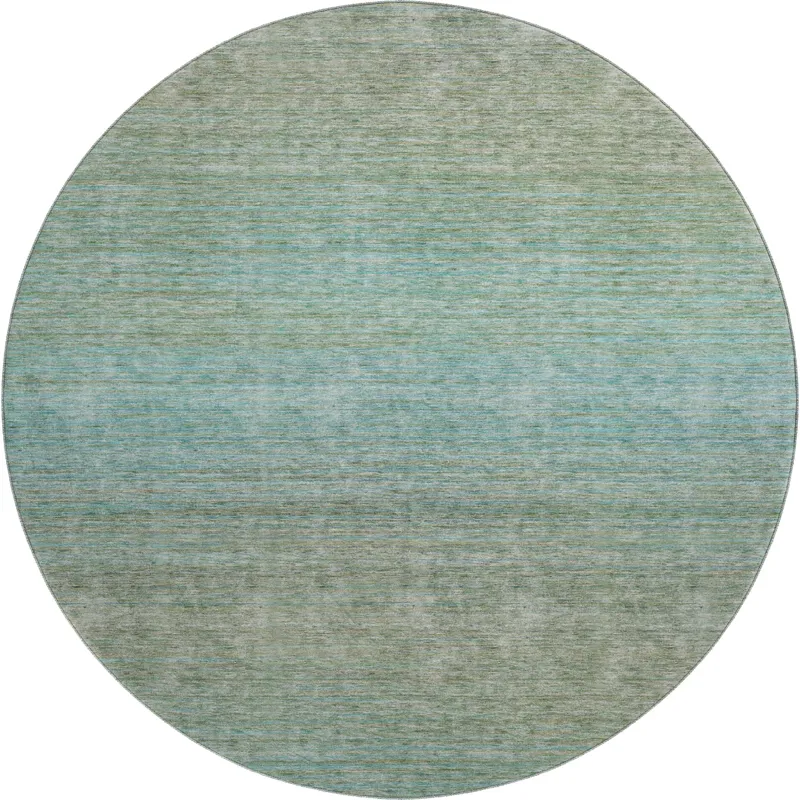 Luxury Washable Trevi Teal 8\' x 8\' Round Rug