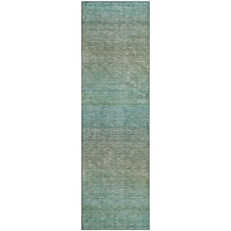 Luxury Washable Trevi Teal 2\'3\" x 7\'6\" Runner Rug