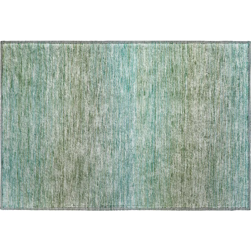 Luxury Washable Trevi Teal 1\'8\" x 2\'6\" Rug