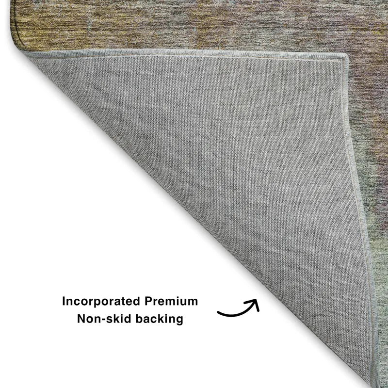 Luxury Washable Trevi Mocha 2\'6\" x 3\'10\" Rug