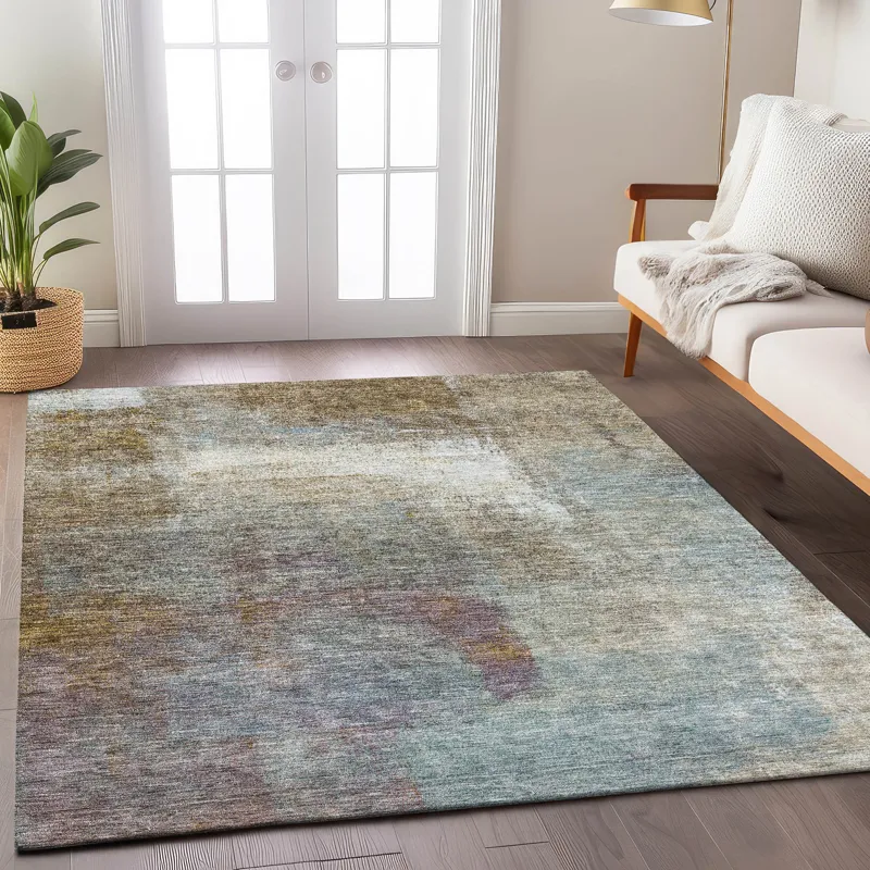Luxury Washable Trevi Mocha 2\'6\" x 3\'10\" Rug
