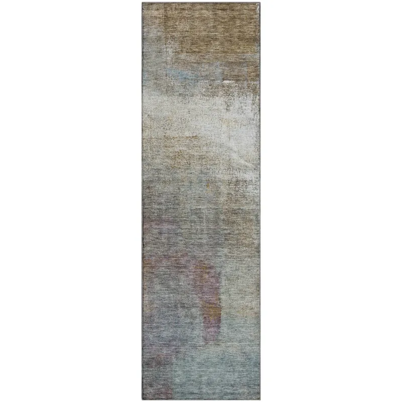 Luxury Washable Trevi Mocha 2\'3\" x 7\'6\" Runner Rug