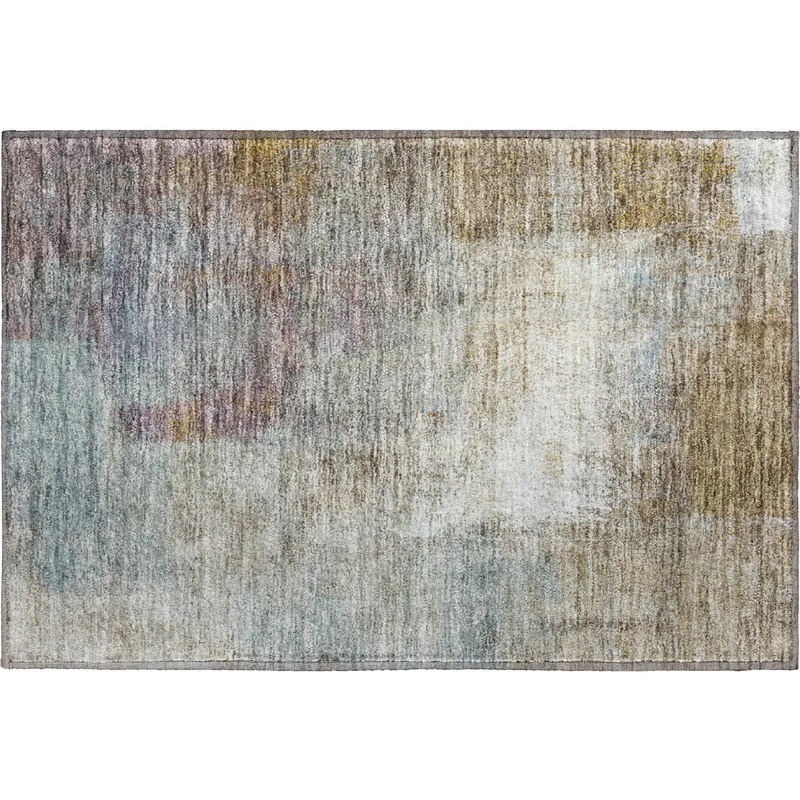 Luxury Washable Trevi Mocha 1\'8\" x 2\'6\" Rug