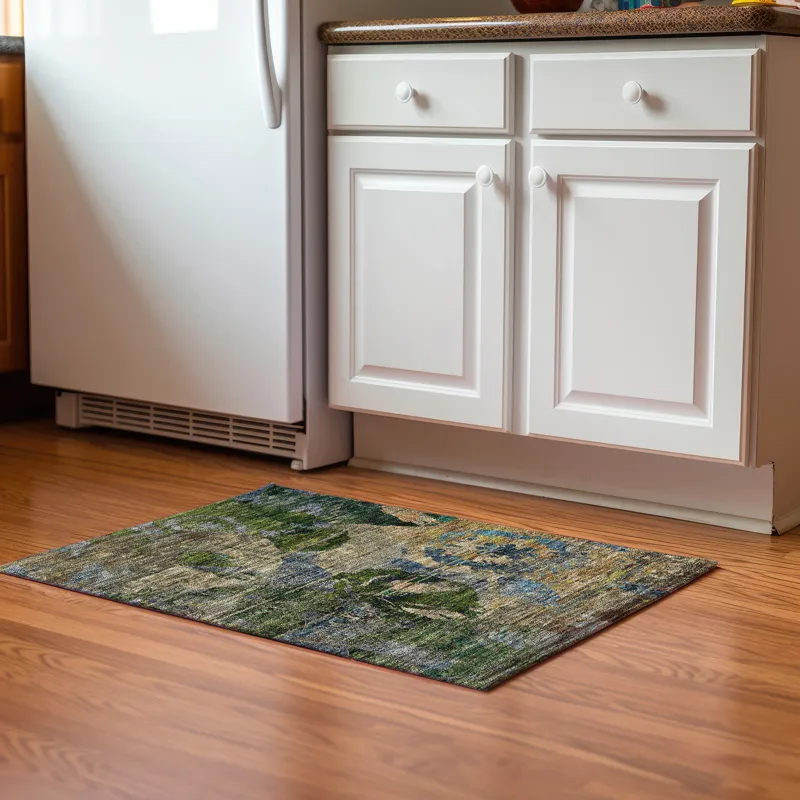 Luxury Washable Trevi Taupe 1\'8\" x 2\'6\" Rug