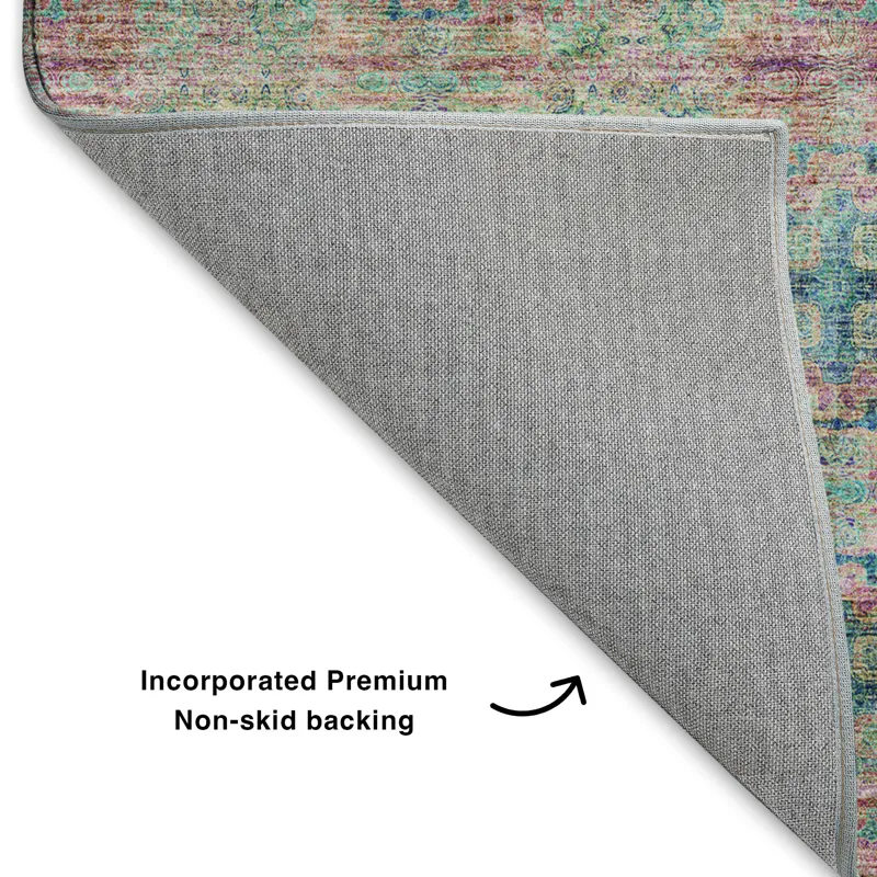 Luxury Washable Trevi Green 10\' x 14\' Rug