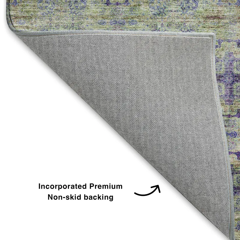 Luxury Washable Trevi Purple 9\' x 12\' Rug