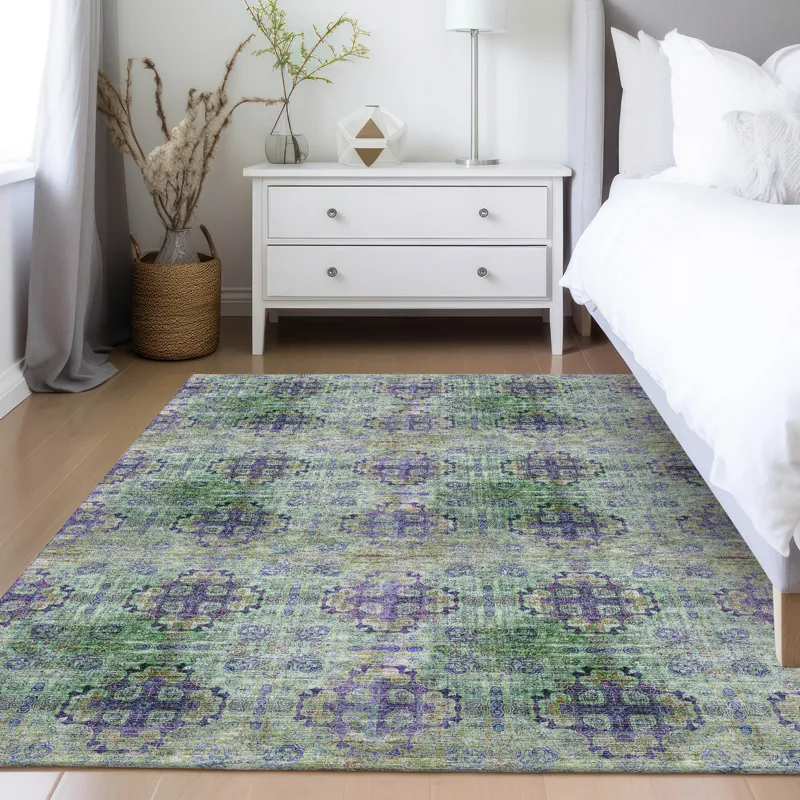 Luxury Washable Trevi Purple 9\' x 12\' Rug