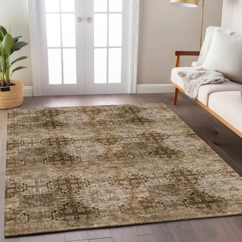 Luxury Washable Trevi Taupe 5\' x 7\'6\" Rug