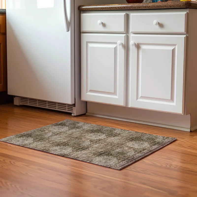 Luxury Washable Trevi Taupe 1\'8\" x 2\'6\" Rug
