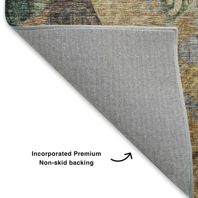 Luxury Washable Trevi Beige 2\'3\" x 7\'6\" Runner Rug
