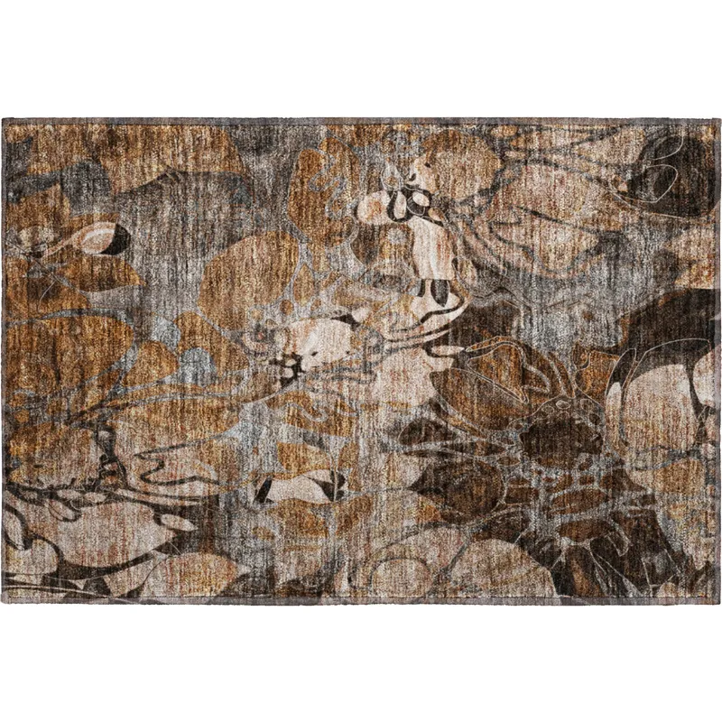 Luxury Washable Trevi Paprika 1\'8\" x 2\'6\" Rug