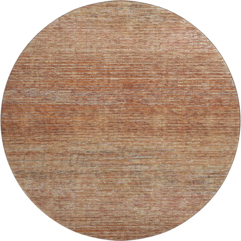 Luxury Washable Trevi Copper 8\' x 8\' Round Rug