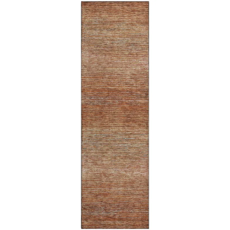 Luxury Washable Trevi Copper 2\'3\" x 7\'6\" Runner Rug