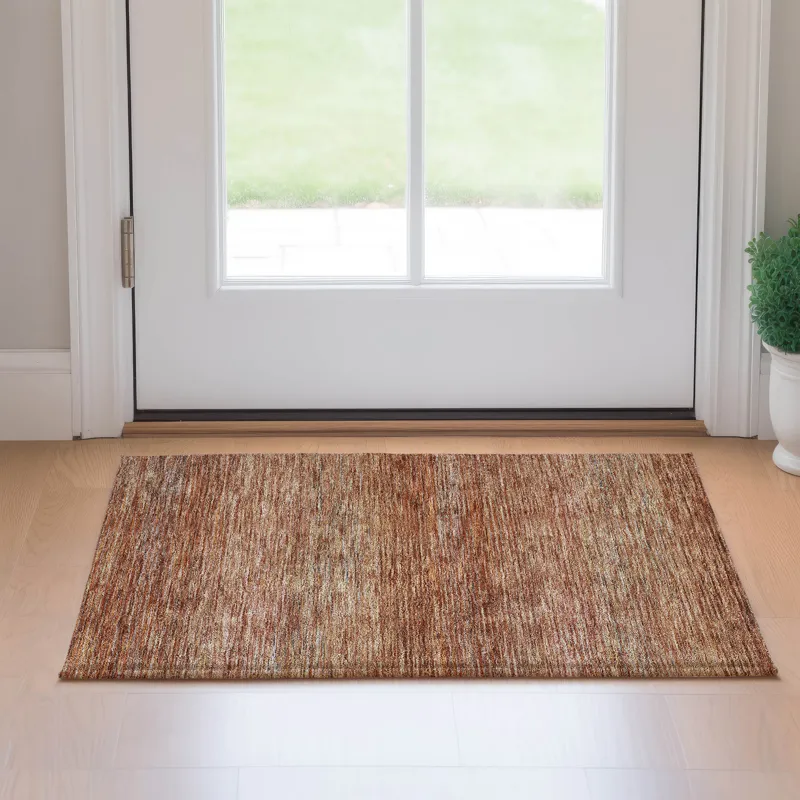 Luxury Washable Trevi Copper 1\'8\" x 2\'6\" Rug