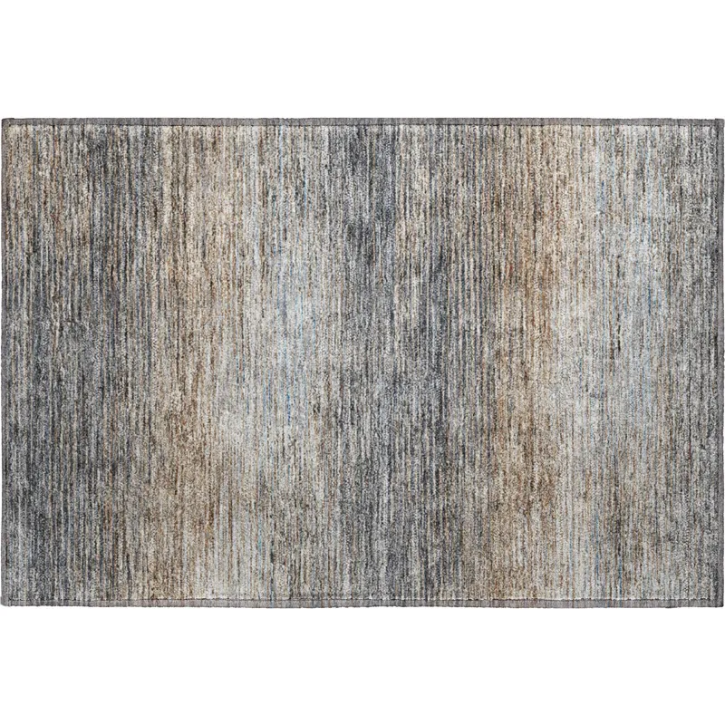 Luxury Washable Trevi Pewter 1\'8\" x 2\'6\" Rug